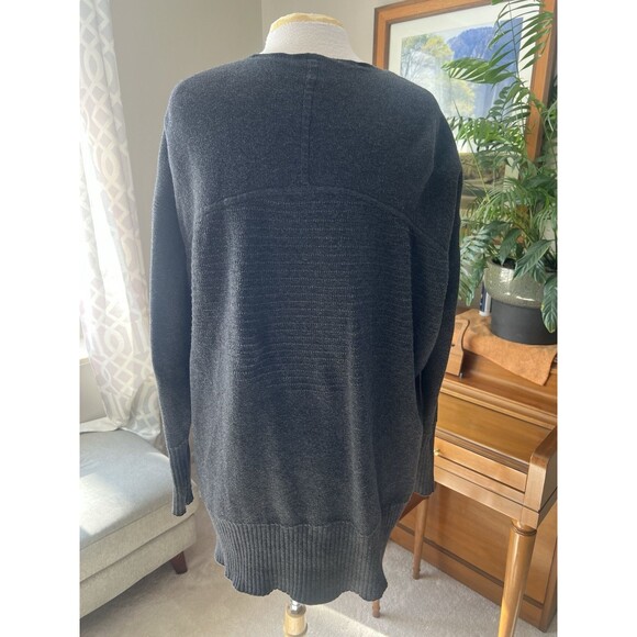 LULULEMON Still Lotus Wrap Cardigan Sweater Reversible Dark Gray/Gray Size XL - Picture 3 of 6